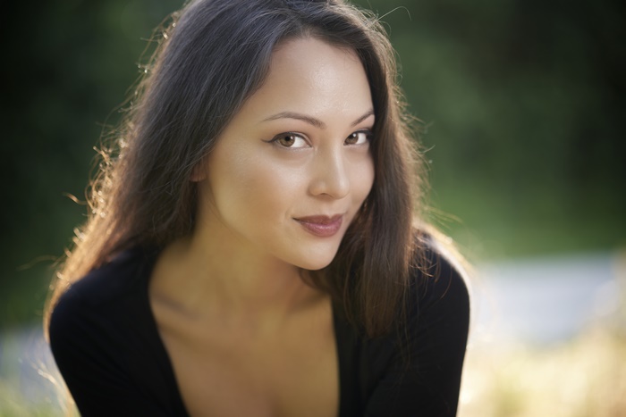 Woman with long dark hair