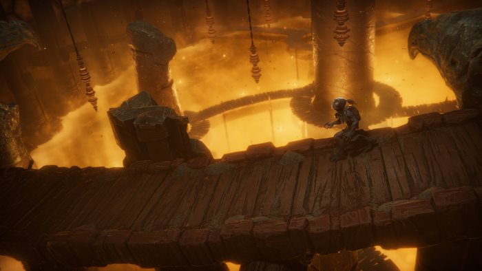 Oddworld: Soulstorm character on a rocky bridge