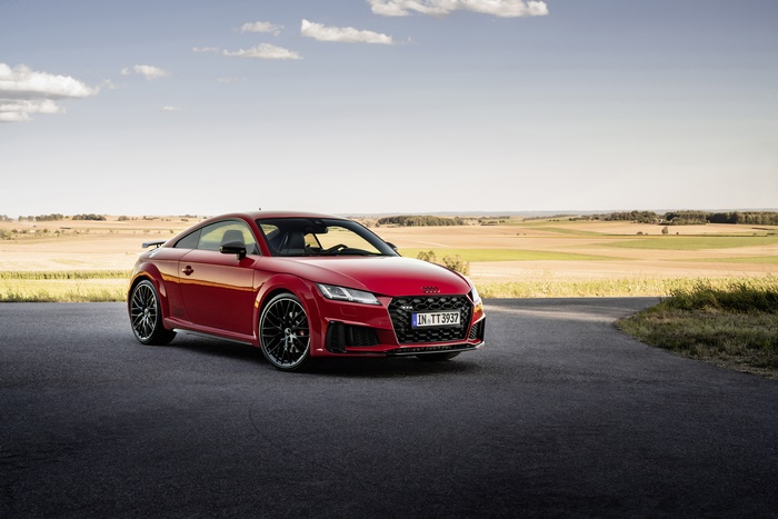 Red Audi TT RS Coupe on a Country Road