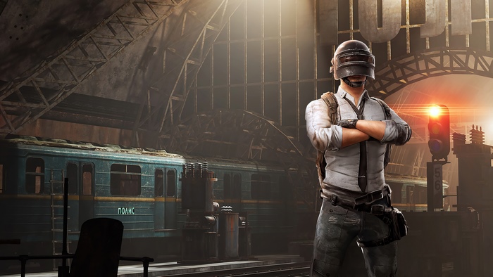 PlayerUnknown's Battlegrounds character in train station 4K