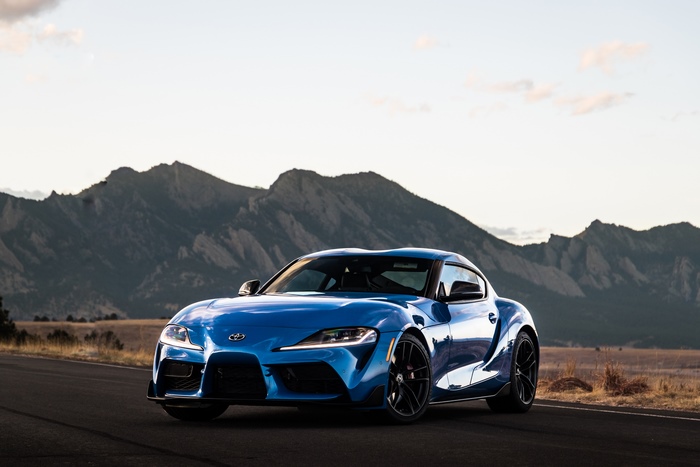 Blue Toyota Supra 4K