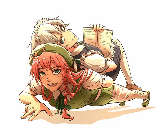 Sakuya Izayoi and Hong Meiling from Touhou