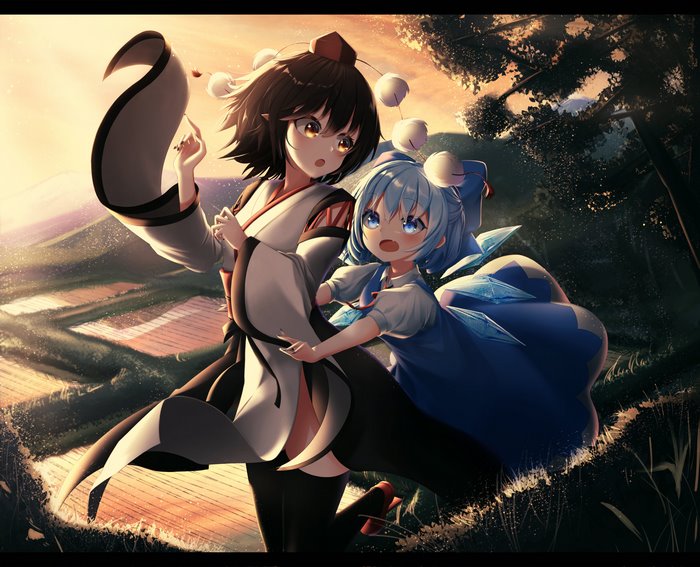Aya Shameimaru and Cirno from Touhou 4K