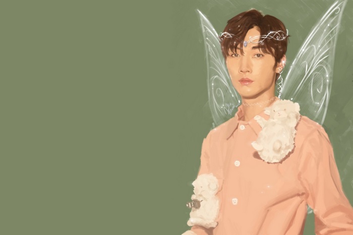 Song Ji Yang with fairy wings and sheep