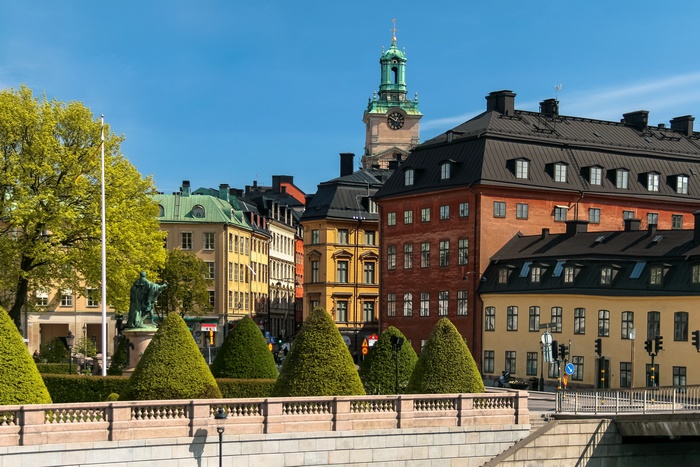 Stockholm, Sweden with Storkyrkan church tower