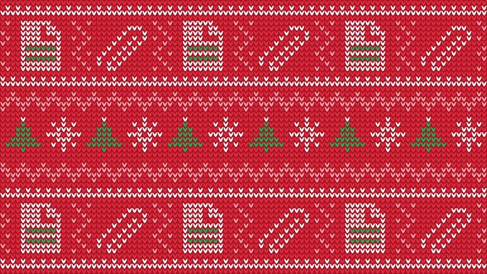 Christmas Sweater Pattern with Trees and Candy Canes
