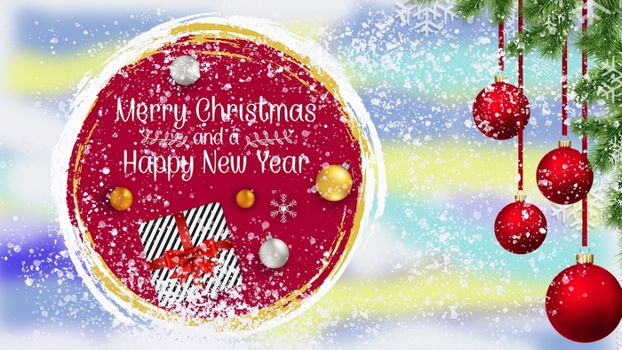 Merry Christmas and Happy New Year Ornaments