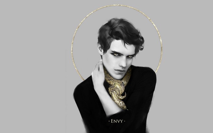 Man with snake and halo
