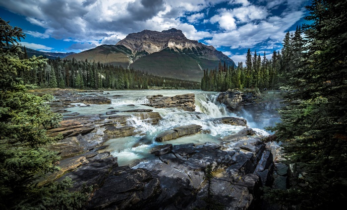 Athabasca Falls in Jasper National Park, Canadian Rockies