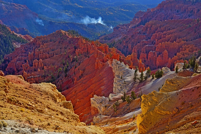 Cedar Breaks National Monument rock formations and forested mountains