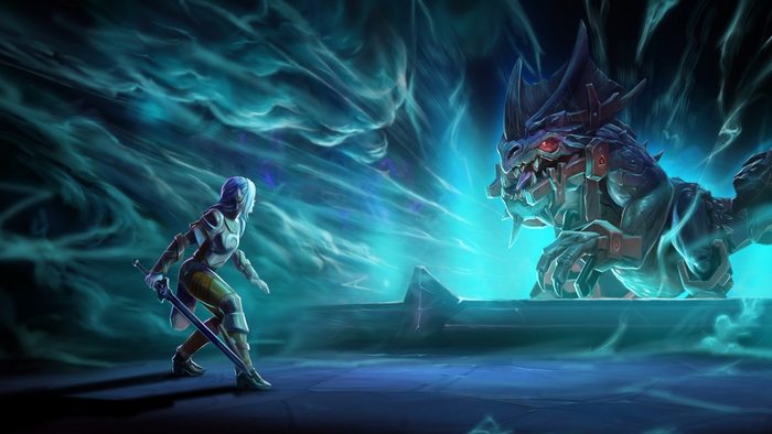 Raksha from Runescape fighting a warrior