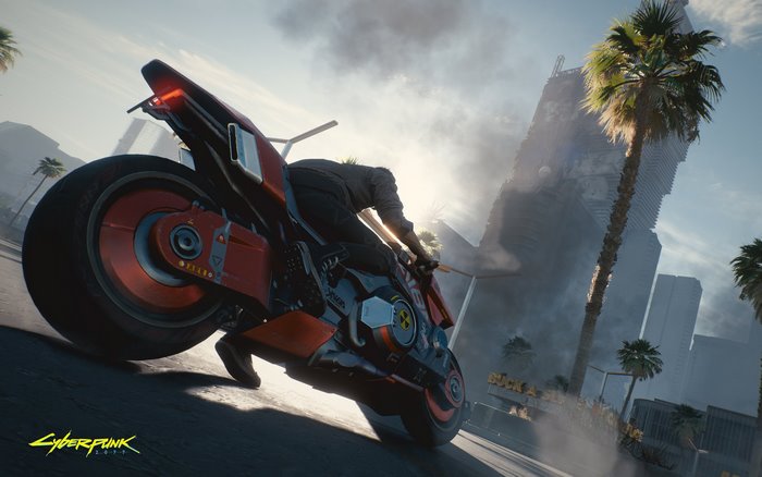 Motorcyclist in Cyberpunk 2077