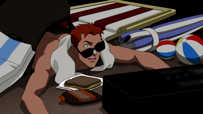 Wally West from Young Justice with Sunglasses and Sandwich