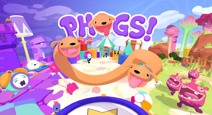 Phogs! video game title screen