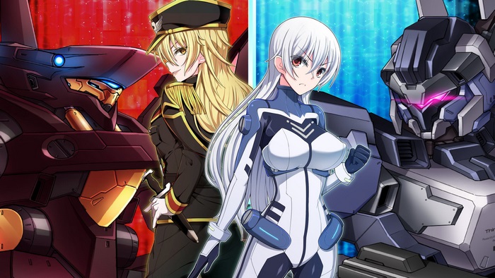 Two female pilots with mechs
