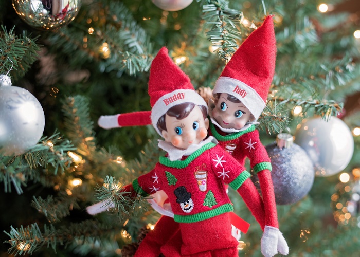 Buddy and Judy Elves on a Christmas Tree 4K