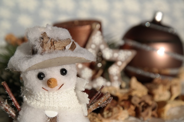 Christmas Snowman with Ornaments