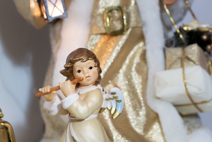 Christmas Angel Figurine Playing Flute