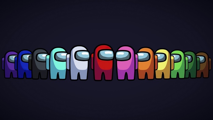 Among Us characters in various colors
