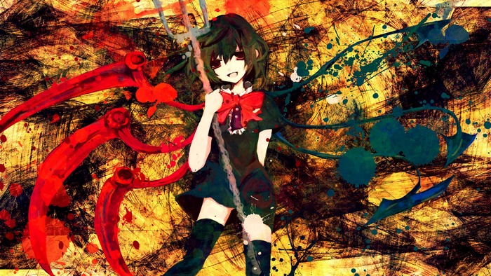 Nue Houjuu holding a trident with scythes