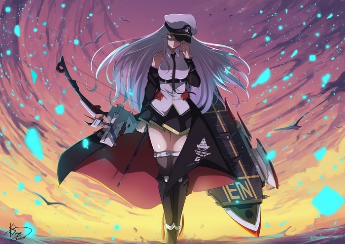 Enterprise from Azur Lane with bow and shield