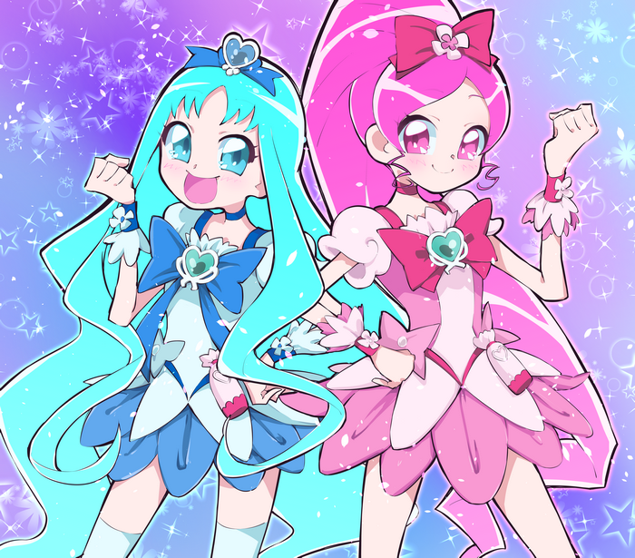 Hanasaki Tsubomi and Kurumi Erika from Heartcatch Precure! 4K