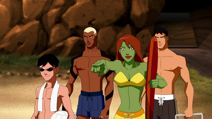 Young Justice Characters at the Beach