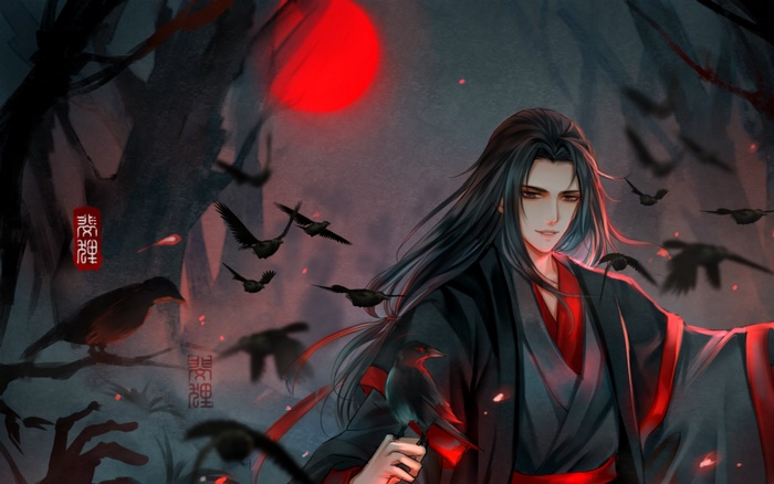 Wei Wuxian from Mo Dao Zu Shi with crows