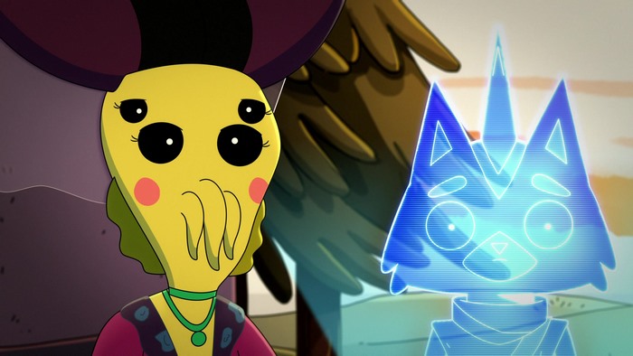 Little Cato and an alien from Final Space
