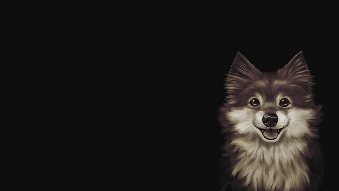 Artistic painting of a happy dog