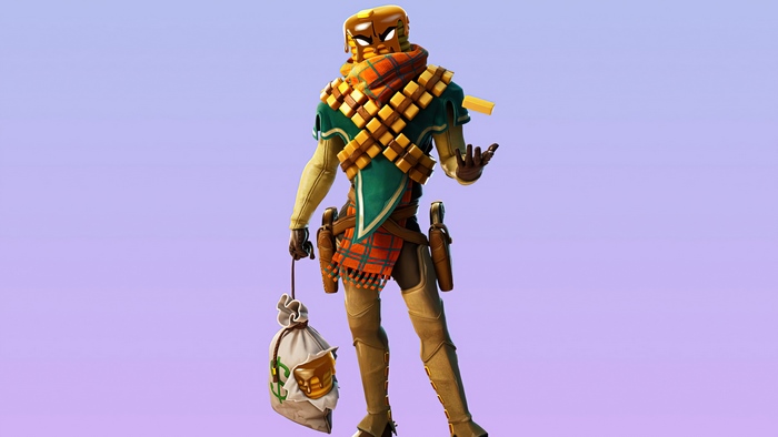 Fortnite character holding a money bag