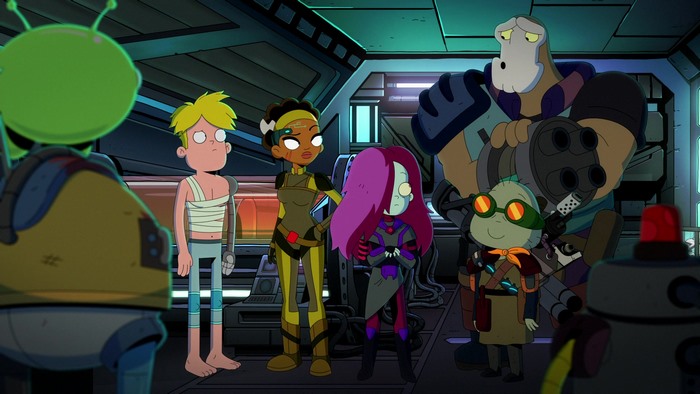 Final Space characters in a spaceship