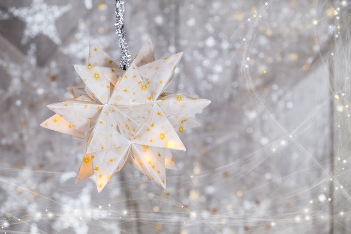 Christmas star ornament with lights