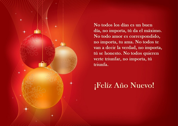 Happy New Year with Christmas Ornaments