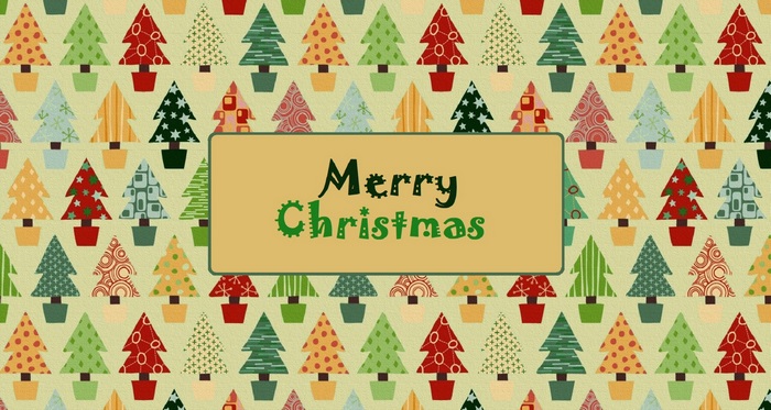 Merry Christmas Trees Pattern