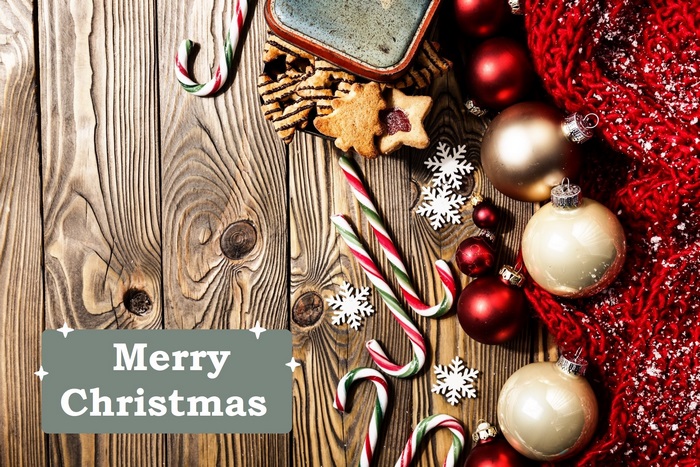 Christmas Decorations with Cookies and Candy Canes