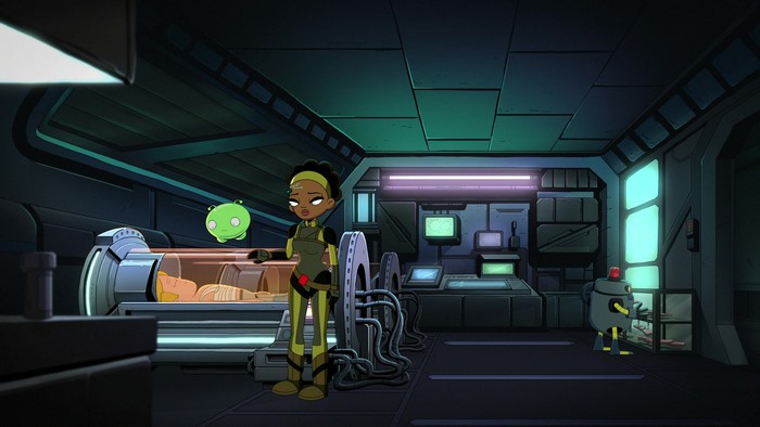 Nightfall and Mooncake from Final Space in a lab