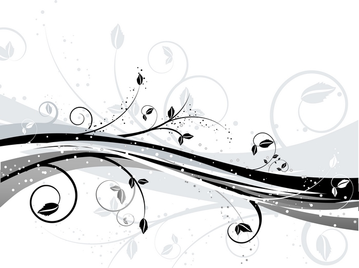 Abstract Floral Swirls and Waves 4K Vector