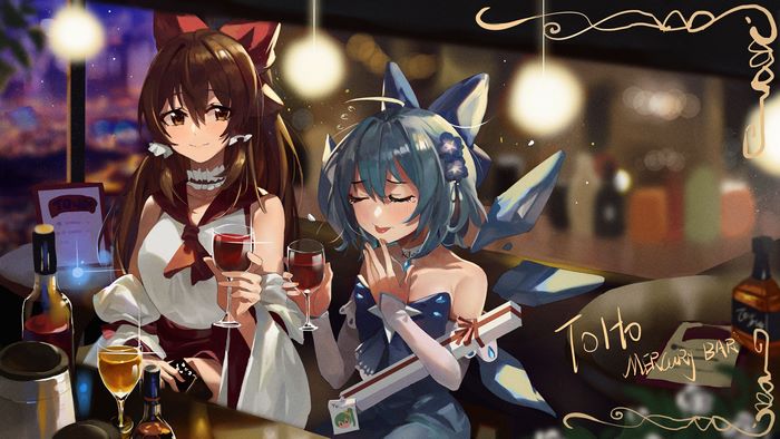 Reimu Hakurei and Cirno from Touhou at Mercury Bar