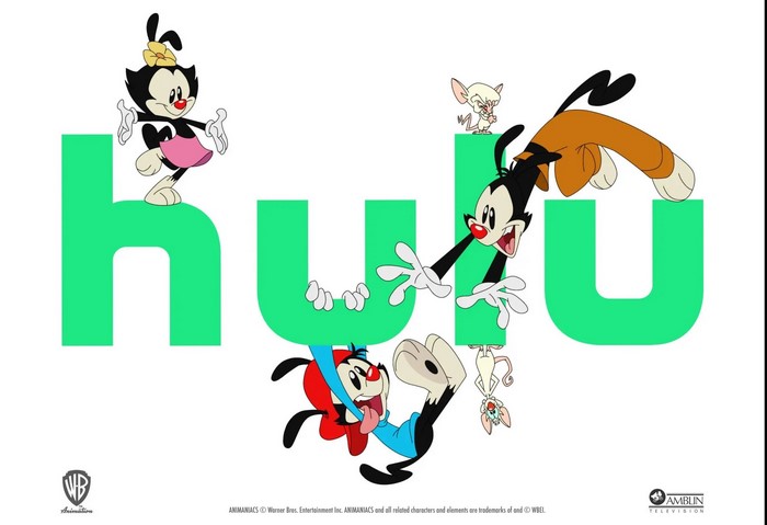 Animaniacs characters on Hulu logo