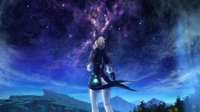 Jean from Genshin Impact under the stars