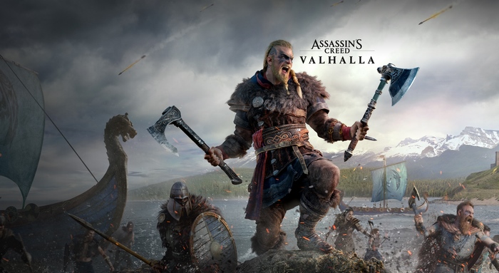 Eivor from Assassins Creed Valhalla with axes