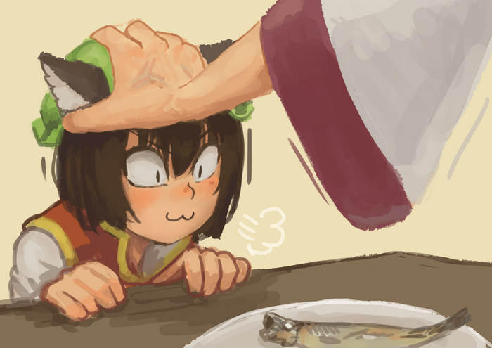 Chen from Touhou petting Ran Yakumo