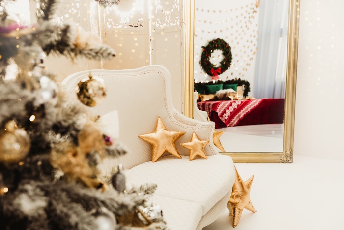 Christmas Tree and Sofa with Stars