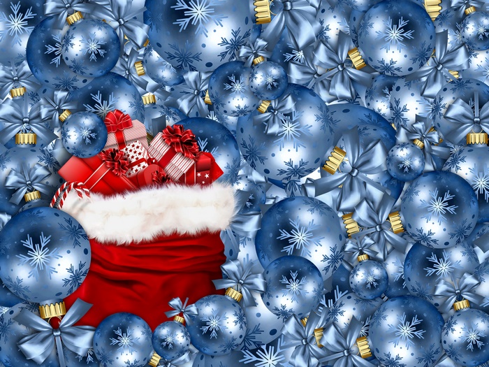 Christmas Stocking with Festive Gifts and Baubles 4K