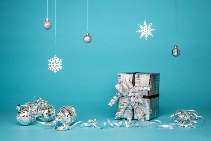 Christmas Gift Baubles and Snowflakes