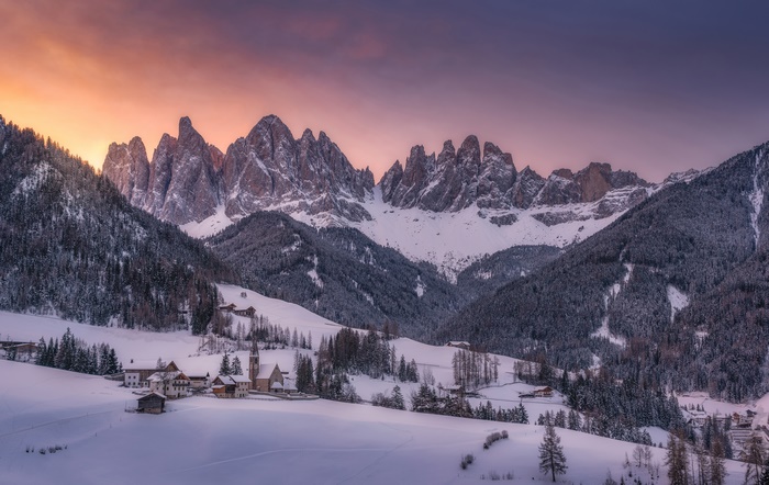 Santa Maddalena, Village, Sunrise, Mountain, HD Wallpaper | Rare Gallery