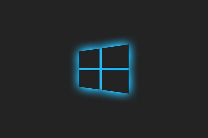 Windows logo with blue glow