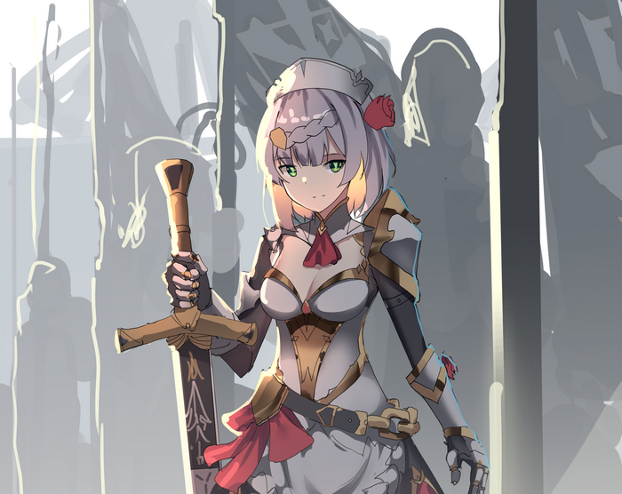 Noelle from Genshin Impact holding a sword