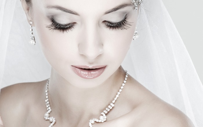 Bride with Veil and Necklace